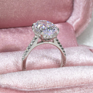 4ct Oval-cut Hidden Halo Cathedral Engagement Ring
