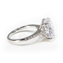 Load image into Gallery viewer, 4ct Oval-cut Hidden Halo Cathedral Engagement Ring
