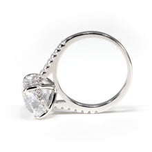 Load image into Gallery viewer, 4ct Oval-cut Hidden Halo Cathedral Engagement Ring
