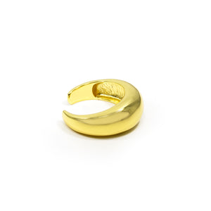 Adjustable Minimalist Yellow Gold Plated Dome Ring