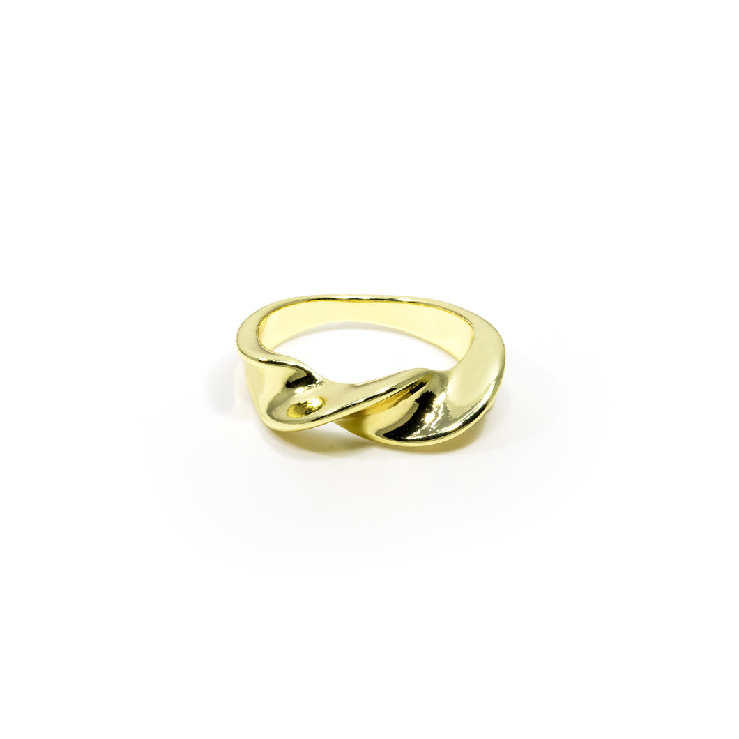 Adjustable Minimalist Yellow Gold Plated Twisted Band