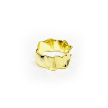 Load image into Gallery viewer, Adjustable Minimalist Yellow Gold Plated Distress Wide Band

