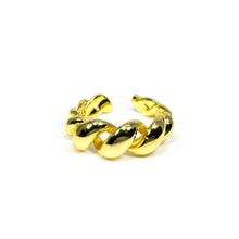 Load image into Gallery viewer, Adjustable Minimalist Yellow Gold Plated Open Twisted Dome Ring
