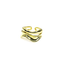Load image into Gallery viewer, Adjustable Minimalist Yellow Gold Plated Abstract Wrap Ring
