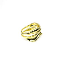 Load image into Gallery viewer, Adjustable Minimalist Yellow Gold Plated Abstract Wrap Ring
