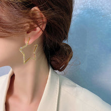 Load image into Gallery viewer, Shimmer Star Hoop Earring in Gold Color
