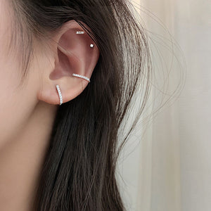 Minimalist Shimmer Dangle Cuff Earring
