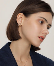 Load image into Gallery viewer, Gold Plated Overlap Hoop Earring with Silver Pin
