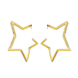 Shimmer Star Hoop Earring in Gold Color