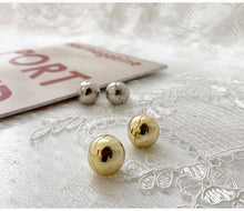 Load image into Gallery viewer, Chunky Round Ball Huggie Earrings, Pin made with Silver
