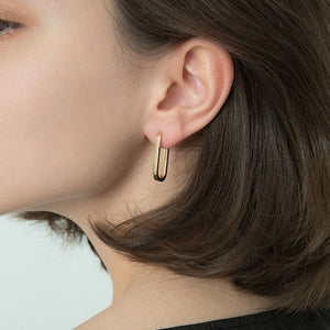 Modern Minimalist Rectangle Hoop Earrings