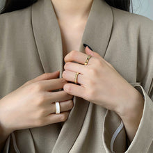 Load image into Gallery viewer, 3 Pieces/ Minimalistic Stackable Modern Ring Set in Gold Color
