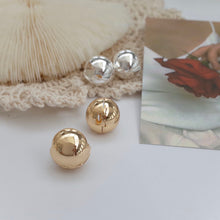 Load image into Gallery viewer, Chunky Round Ball Huggie Earrings, Pin made with Silver

