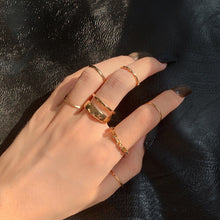 Load image into Gallery viewer, 7 Pieces/ Fashion MinimalisticStackable Petite Rings in Gold Color
